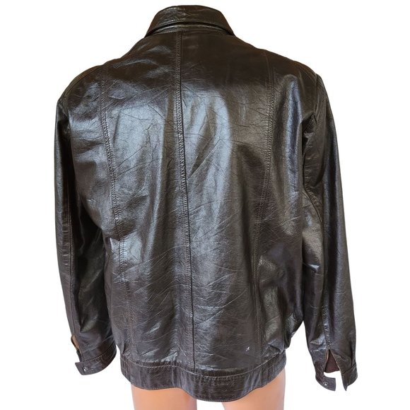 Men's Vintage Leather Bomber Jacket Soft Sheepskin Leather Removable Fur Lining - Picture 2 of 16
